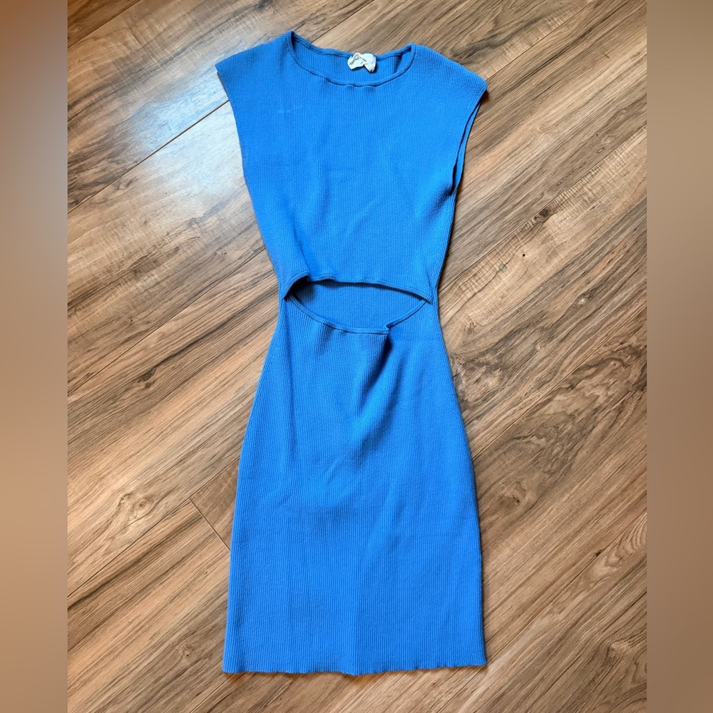 Aritzia Wilfred Vibrant Blue Cutout Midi Dress